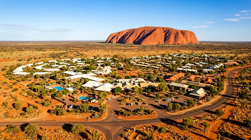 Aerial view of Yulara accommodation village near Uluru